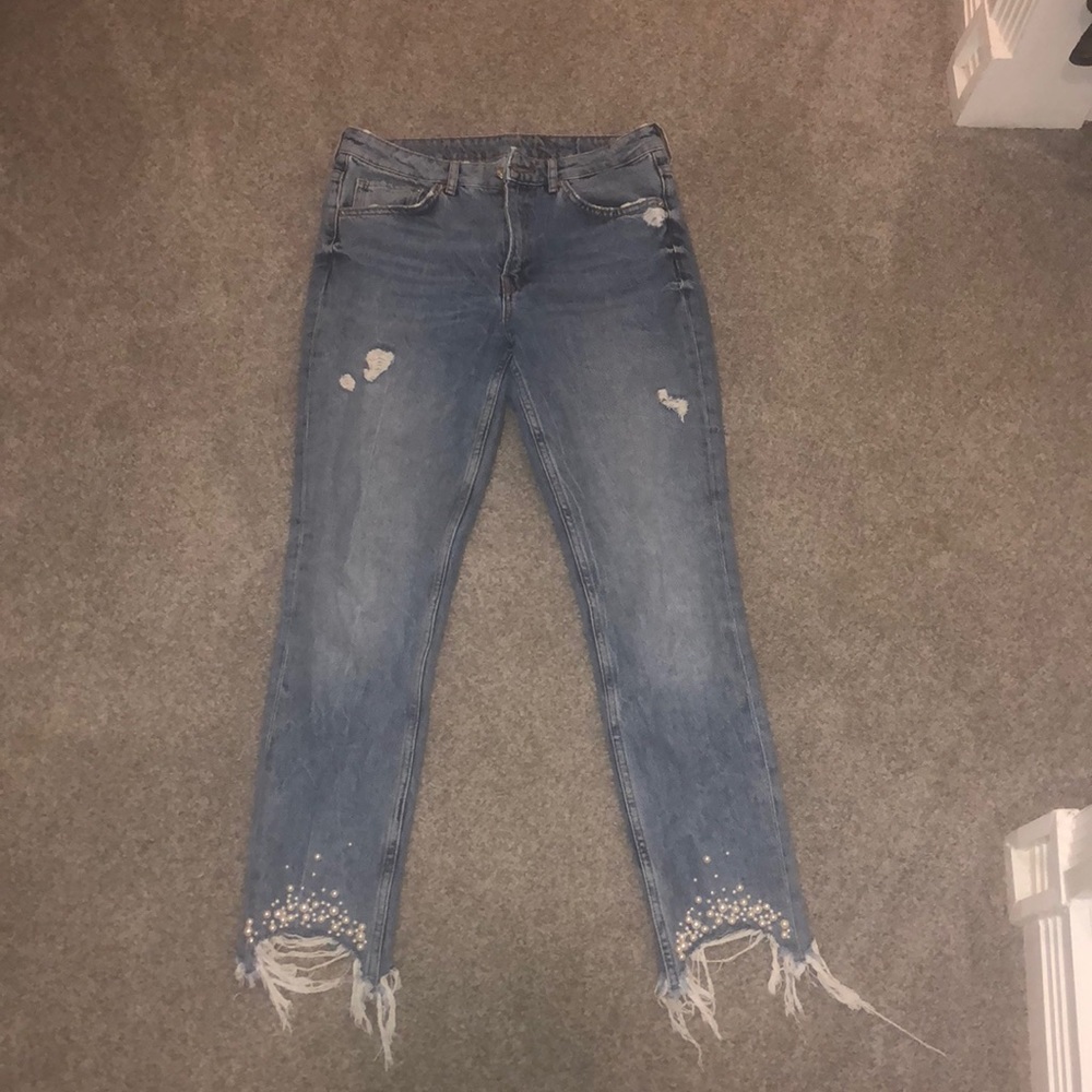 H&M ripped boyfriend jeans